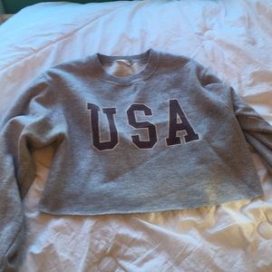 brandy melville cropped long sleeve usa top